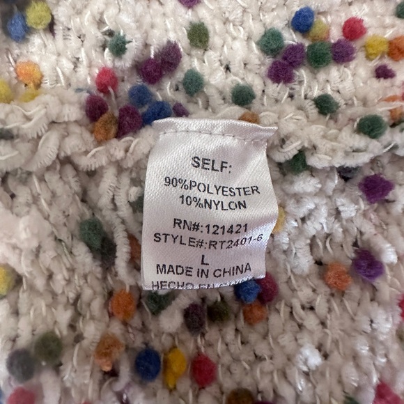 Ellison Birthday Cake Sprinkle Dot Pullover Cream Sweater Size Large - Picture 8 of 8